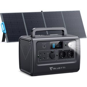 BLUETTI Zonnegenerator-Powerbank EB70 met PV200 zonnepaneel, 716 Wh draagbare krachtcentrale met 2 230 V/1000 W AC-stopcontacten, LifePO4-batterijen, geschikt voor outdoor camping, autoreizen, stroomuitval