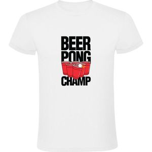 Beer pong champ Heren T-shirt | bier | drank | alcohol | drank spel | Feest | Wit
