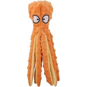 Honden Speelgoed Piep Kraak Pluche Hondenknuffel Octopus - Oranje - Dutchwide