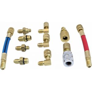 Airco adapter set - 11 delig - Koppelingsset voor R12 R134A A/C - SATRA