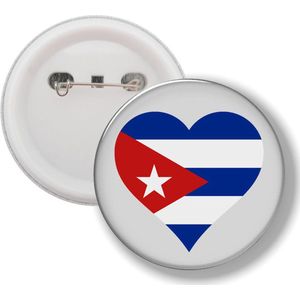 Button Met Speld - Hart Vlag Cuba