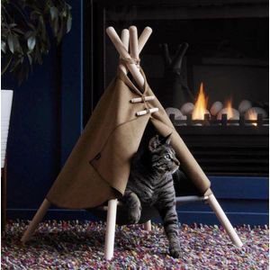 MIRO Luxe Katten Wigwam - Tent - Huis - Opvouwbaar - Bruin