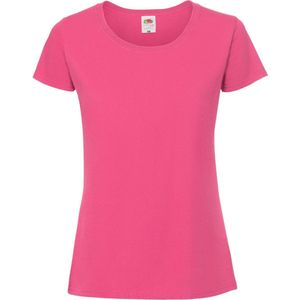 Fruit Of The Loom Vrouwen / Dames Ringgesponnen Premium T-Shirt (Hot Roze)