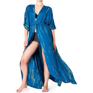 PANASIAM Tie-Dye Kimono - Bikini-overtrek lang strandjurk Loose-Fit Zomer-Pareo