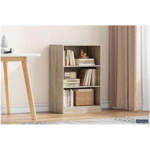 Boekenkast 'Space' 2 legplanken Sonoma, , Spaanderplaat, ABS boorden en decor