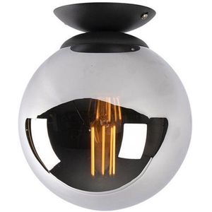 QAZQA pallon - Art Deco Plafondlamp - 1 lichts - Ø 20 cm - Zilver - Woonkamer | Slaapkamer | Keuken