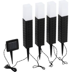 EGLO z_solar tuinverlichting zonne-energie - prikspot - set 4 x LED - Rotan - Zwart