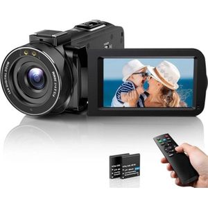 Camcorder - Handycam - Videocamera - Full HD Handycam - Inclusief 2 Batterijen & Afstandsbediening - Met Night Vision - 16 x Digitale Zoom - Grijs