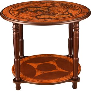 Brulo - Vintage bijzettafel - donkerbruin - diameter 60 cm - 48.5 cm hoog - banktafel -Atacama