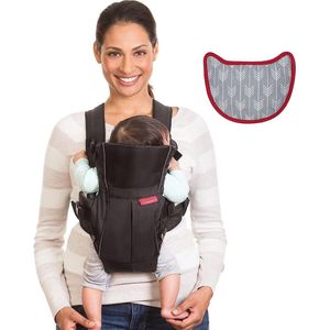 Infantino Swift Classic Carrier – lichte compacte draagzak, met gezicht naar binnen en met gezicht naar buiten te dragen, handige vakjes en slabbetje, voor pasgeborenen en peuters, 3.6-11.3 kg