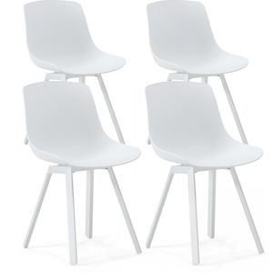 Oviala - Set van 4 witte Scandinavische stoelen