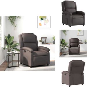 vidaXL Fauteuil - Fauteuils - Leunstoel - Relaxfauteuil - Fauteuil verstelbaar echt leer donkerbruin