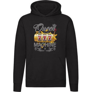 Queen of the Machine Hoodie | casino | gokken | kansspel | kaarten | jackpot | Unisex | Trui | Sweater | Capuchon | Zwart