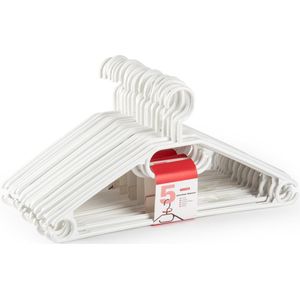 15x Plastic kledinghangers wit - Kledingkast organiseren - Kleding opruimen - Kledinghangers