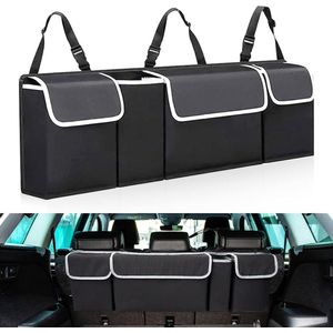 Waterdichte Kofferbakorganizer Opbergtas | Opvouwbare Auto-organizer | Achterbank Opbergdoos met Klittenband Auto organizer
