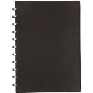 Atoma notebook PUR formaat A4 dots(punt) donker bruin leder 144 bladzijden