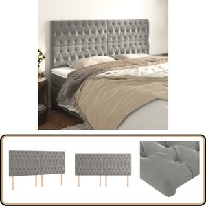vidaXL Hoofdborden - 4 stuks - Lichtgrijs Fluweel Klassieke Hoofdbord - Fluweel Hoofdbord - Grijs Hoofdbord - Hoofdbord Verhogen - Hoofdbord Bestellen