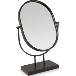 vtwonen Ovale Spiegel - Tafelspiegel - Zwart - 20x31cm