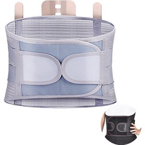 Rugbrace - Rugband Voor Onderrug - Ondersteuning Band - Rugband Met Baleinen - Rug & Houding Corrector- Geschikt Voor mannen en vrouwen - Lichtgewicht En Ademend - Verticale Ondersteuning - Postuur Corrector - M - Taille: 83-94cm - Grijs