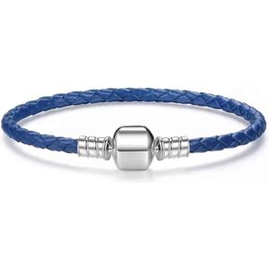 Tracelet | Zilveren Armbanden | Bedelarmband Delfts Blauw leer | Happy Holland Collectie | 925 Sterling Zilver | Met 925 Zilver Certificaat | In Leuke cadeauverpakking