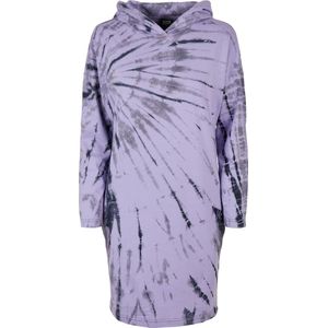 Urban Classics - Oversized Tie Dye Hoody Korte jurk - M - Zwart/Paars