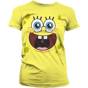 SpongeBob SquarePants Dames Tshirt -XL- Sponge Happy Face Geel