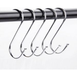 10x RVS haken universeel S-shape in roestvaststaal / 7cm hoog / HaverCo
