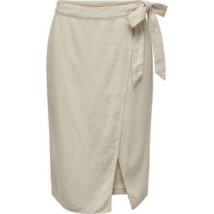Jacqueline de Yong Rok Jdysay Mw Linen Midi Wrap Skirt Wvn 15321187 Oatmeal/melange Dames Maat - XS