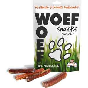 Woef Woef Snacks Hondensnacks Bullepezen - 50 stuks - Kauwsnacks Gedroogd vlees Rund Alle honden vanaf 8kg Geen toevoegingen