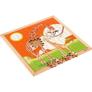 Educo Houten Kinder puzzel Giraffe 40x40cm - 121 stukjes - Houten puzzel - Legpuzzel - Puzzel voor kinderen - Dierenpuzzel - Houten puzzel - Educatief speelgoed hout - Vanaf 4 jaar