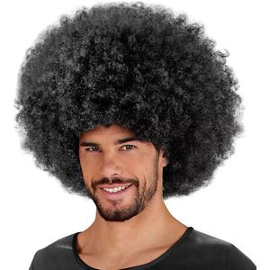 Afro Pruik pruik Jimmy zwart voor volwassenen - oversized pruik -  disco party accessoire