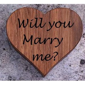 Ringdoosje hout gepersonaliseerd met uw eigen tekst! - aanzoek - bruiloft - verloving - huwelijksaanzoek - liefde - ring - hart vormig