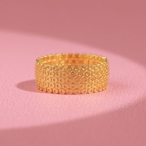 Sterling zilveren vol cirkels ring voor vriendin, Ongebruikelijke ring verguld 18K Verguld