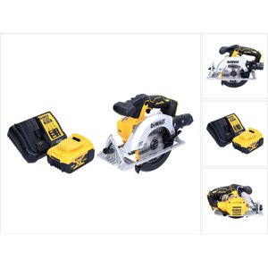 DeWalt DCS 565 P1 accucirkelzaag 18 V 165 mm borstelloos + 1x oplaadbare accu 5.0 Ah + lader