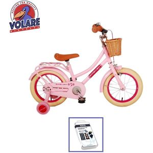 Volare Kinderfiets Excellent - 14 inch - Roze - Inclusief WAYS Bandenplakset