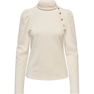 Only T-shirt Onllela L/s Rollneck Shoulder Top C 15280532 Ecru Dames Maat - XS