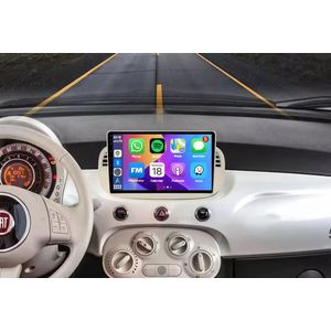 Autoradio 1/32GB met Carplay en Android auto | Geschikt voor Fiat 500 2007-2015 Wit | Radio scherm met Navigatie | 2007 2008 2009 2010 2011 2012 2013 2014 2015 | beige