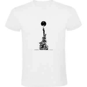 De maan aanraken Heren t-shirt | close | ruimte | space | astronaut | Wit