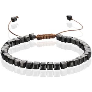 Memphis Bohemia Kralen Armband - 4mm Kristal Glas Zwart