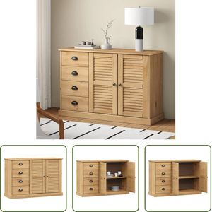 The Living Store VIGO Dressoir - Massief grenenhout - 113 x 40 x 75 cm - Ruime opbergruimte