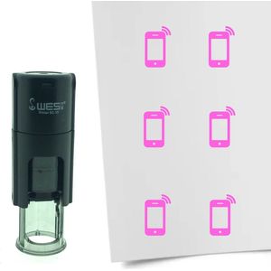 CombiCraft Stempel Smartphone 10mm rond - Roze inkt