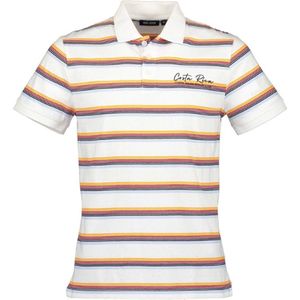 Blue Seven heren poloshirt 321125 wit streep - L