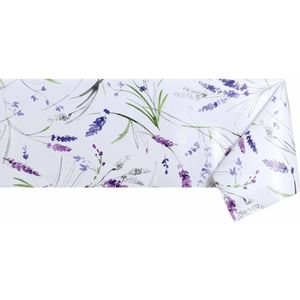 Raved Tafelzeil Lavendel Bloemen 140 cm x  250 cm - Wit - PVC - Afwasbaar