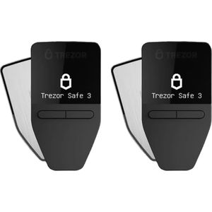 2x Trezor Safe 3 - Duo bundel - Crypto hardware wallets - Stellar Silver