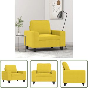 The Living Store Fauteuil 60 cm stof lichtgeel - Fauteuil - Stoffen Fauteuil - Lounge Stoel - Relaxstoel - Livingkamermeubilair