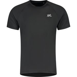 XXL Nutrition - Performance T-shirt - Sportshirt Heren, Shirt, Fitness tshirt - Zwart - 4-Way Stretch - Regular Fit - Maat L