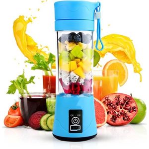 Draagbare Blender - On the Go - Mini Smoothie Blender Maker - Draadloos & Oplaadbaar - Voor Onderweg - To Go Beker - Blauw