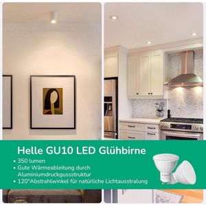 Dimbare LED GU10 Warm Wit 5 W 2700 K - 10 Pack - Vervangt 50 W Halogeen - 350 lm - 120° Bundel - Voor Spotlights, Inbouwspots, Wandlampen, Railverlichting