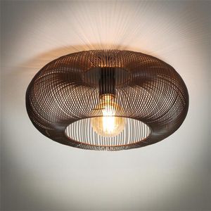 Industriële plafondlamp Jill koper bruin