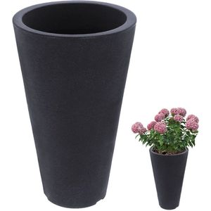 Bloempot voor De Tuin Plastic Grijs Rond 28x45 cm - Plantenpot - Plantenpot